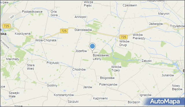 mapa Bolesławiec Leśny, Bolesławiec Leśny na mapie Targeo
